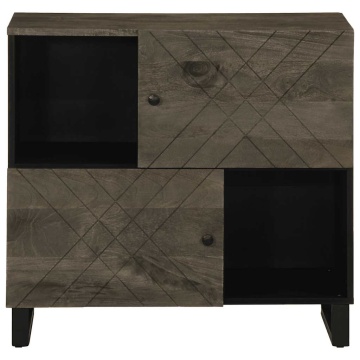 Bufetă neagră 80x33x75 cm lemn masiv de mango - Img 3