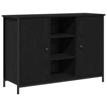 Buffet Stejar Negru 100x35x70 cm Lemn prelucrat și Oțel - Img 2