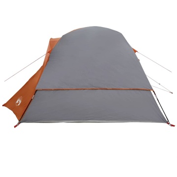 Cabină cort de camping 4 persoane gri și portocaliu impermeabil - Img 6