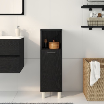 Cabinet de baie Negru Stejar 30x30x95 cm, din lemn prelucrat - Img 4