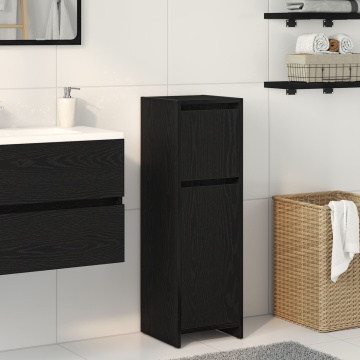 Cabinet de baie Negru Stejar 30x30x95 cm Lemn prelucrat - Img 1