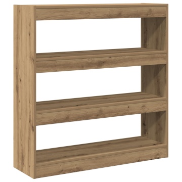 Cabinet pentru cărți/Separator de cameră din Stejar Artisan - 100x30x103cm, din lemn prelucrat - Img 2