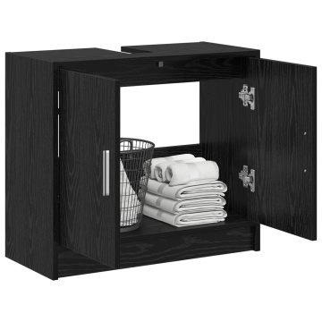 Cabinet pentru chiuvetă Stejar negru 63x29x55 cm Lemn prelucrat - Img 3