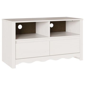 Cabinet TV DRAMMEN Alb 99x43x55 cm Lemn solid Pin - Img 2