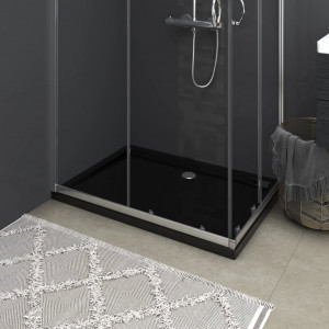 Cădiță de duș dreptunghiulară din ABS, negru, 80 x 110 cm - Img 1