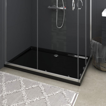 Cădiță de duș dreptunghiulară din ABS, negru, 80x120 cm - Img 1