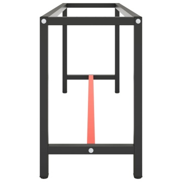 Cadru banc de lucru, negru mat/roșu mat, 190x50x79 cm, metal - Img 4