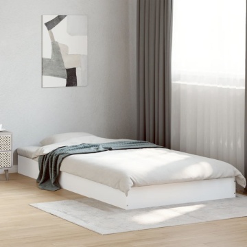 Cadru de pat, alb, 100x200 cm, lemn prelucrat - Img 1