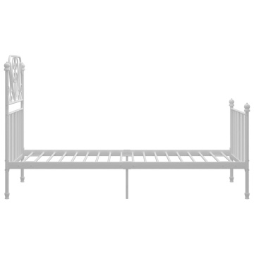 Cadru de pat, alb, 100x200 cm, metal - Img 4