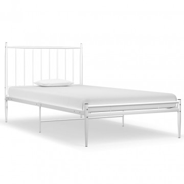 Cadru de pat, alb, 100x200 cm, metal - Img 2