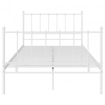 Cadru de pat, alb, 120x200 cm, metal - Img 4