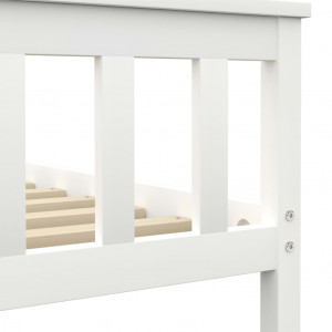 Cadru de pat, alb, 160 x 200 cm, lemn masiv de pin - Img 7
