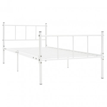 Cadru de pat, alb, 90 x 200 cm, metal - Img 2
