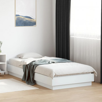 Cadru de pat, alb, 90x200 cm, lemn prelucrat - Img 3
