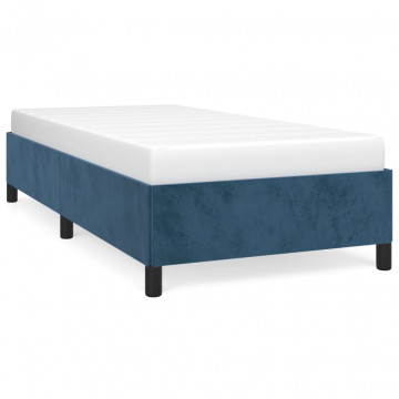 Cadru de pat, albastru închis, 90x200 cm, catifea - Img 2