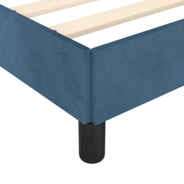 Cadru de pat, albastru închis, 90x200 cm, catifea - Img 6