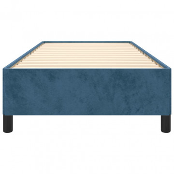Cadru de pat, albastru închis, 90x200 cm, catifea - Img 8