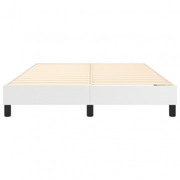 Cadru de pat box spring, alb, 140x190 cm, piele ecologică - Img 8