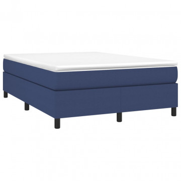 Cadru de pat box spring, albastru, 140x200 cm, textil - Img 3