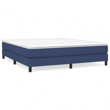 Cadru de pat box spring, albastru, 160x200 cm, textil - Img 2