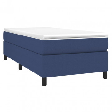 Cadru de pat box spring, albastru, 90x200 cm, textil - Img 3