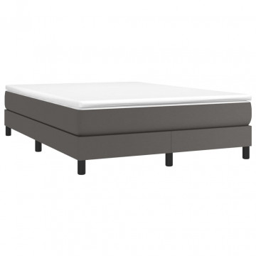 Cadru de pat box spring, gri, 140x200 cm, piele ecologică - Img 3