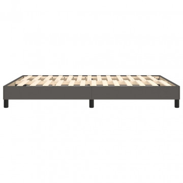 Cadru de pat box spring, gri, 140x200 cm, piele ecologică - Img 5