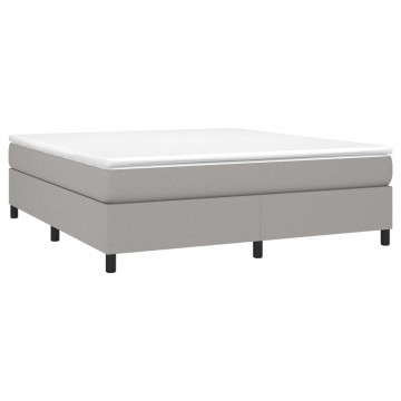 Cadru de pat box spring, gri deschis, 160x200 cm, textil - Img 3