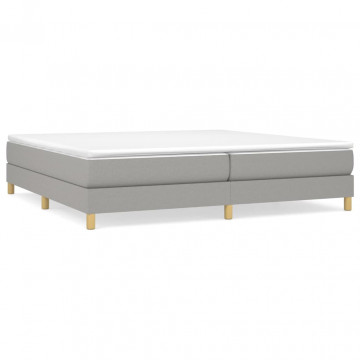Cadru de pat box spring, gri deschis, 200x200 cm, textil - Img 2