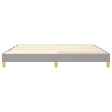 Cadru de pat box spring, gri deschis, 200x200 cm, textil - Img 8