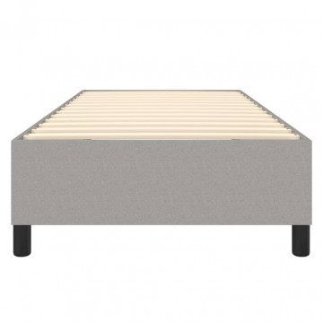 Cadru de pat box spring, gri deschis, 90x190 cm, textil - Img 8
