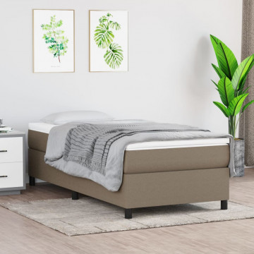 Cadru de pat box spring, gri taupe, 100x200 cm, textil - Img 1