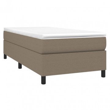 Cadru de pat box spring, gri taupe, 100x200 cm, textil - Img 3