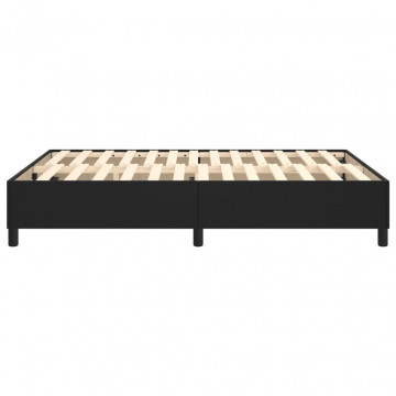 Cadru de pat box spring, negru, 140x190 cm, piele ecologică - Img 5