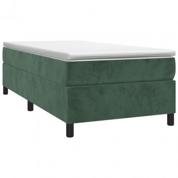Cadru de pat box spring, verde închis, 90x190 cm, catifea - Img 3