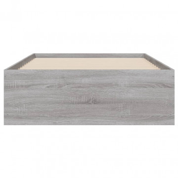Cadru de pat cu sertare gri sonoma 90x190 cm lemn prelucrat - Img 5