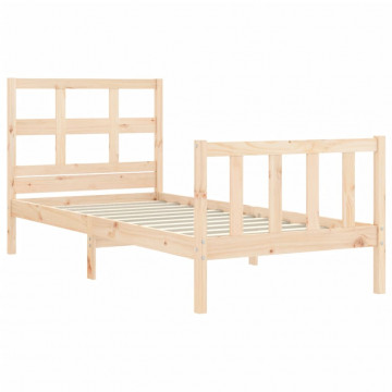 Cadru de pat cu tăblie 3FT, single, lemn masiv - Img 8
