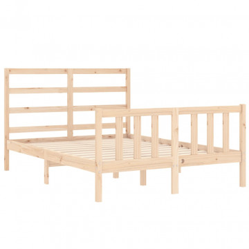 Cadru de pat cu tăblie, dublu, lemn masiv - Img 8