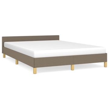 Cadru de pat cu tăblie, gri taupe, 140x190 cm, textil - Img 2