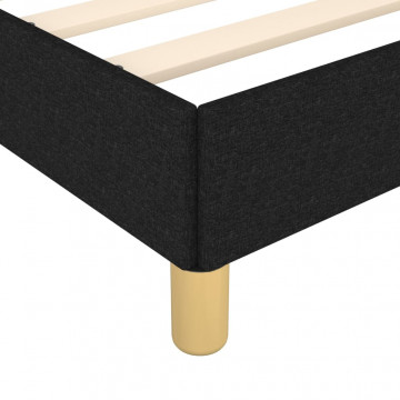 Cadru de pat cu tăblie, negru, 140x190 cm, textil - Img 6