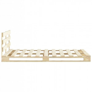 Cadru de pat din paleți, 200 x 200 cm, lemn masiv de pin - Img 4