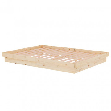 Cadru de pat dublu 4FT6, 135x190 cm, lemn masiv - Img 4