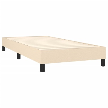 Cadru de pat fără saltea cremă 90x190 cm țesătură - Img 4