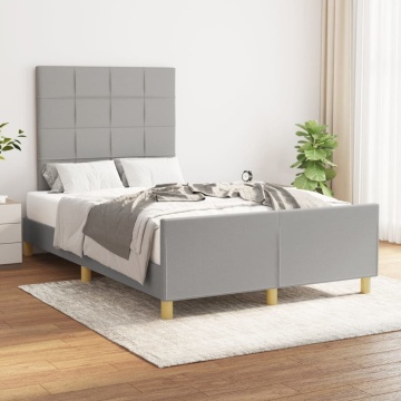 Cadru de pat fără saltea, gri deschis, 120x200 cm, textil - Img 1