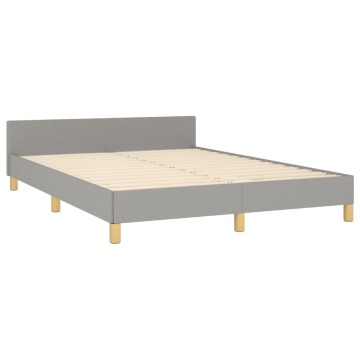 Cadru de pat fără saltea, gri deschis, 140x190 cm, textil - Img 8