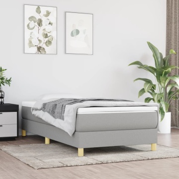 Cadru de pat fără saltea, gri deschis, 80x200 cm, textil - Img 1