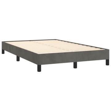 Cadru de pat fără saltea Gri închis 120x190 cm catifea - Img 3