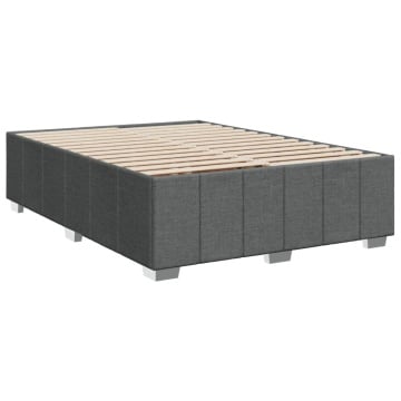 Cadru de pat fără saltea, gri închis, 140x200 cm, textil - Img 3