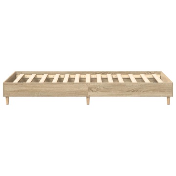 Cadru de pat fără saltea Stejar Sonoma 75x190 cm Lemn prelucrat - Img 5