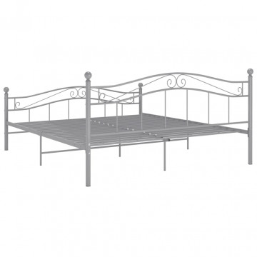 Cadru de pat, gri, 140x200 cm, metal - Img 8